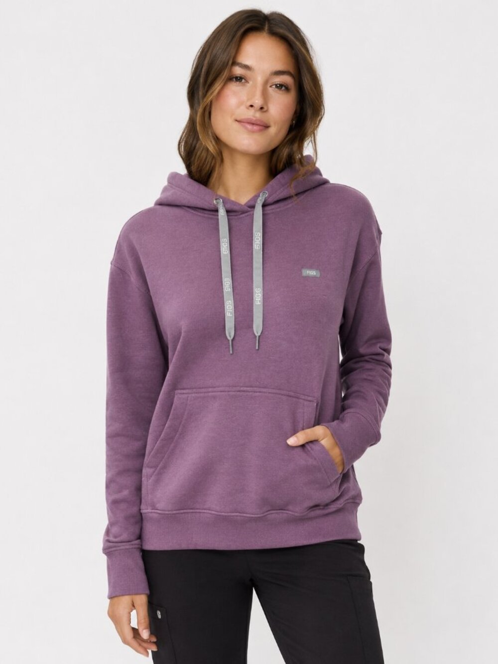 FIGS Off-Shift Pullover Hoodie Mauve Purple Womens Size Medium Soft Fleece Medic